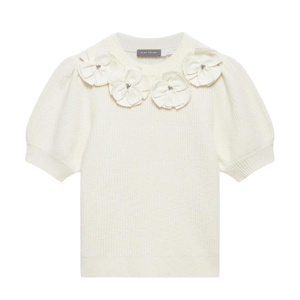 Mint Velvet Cream Flower Knit Top